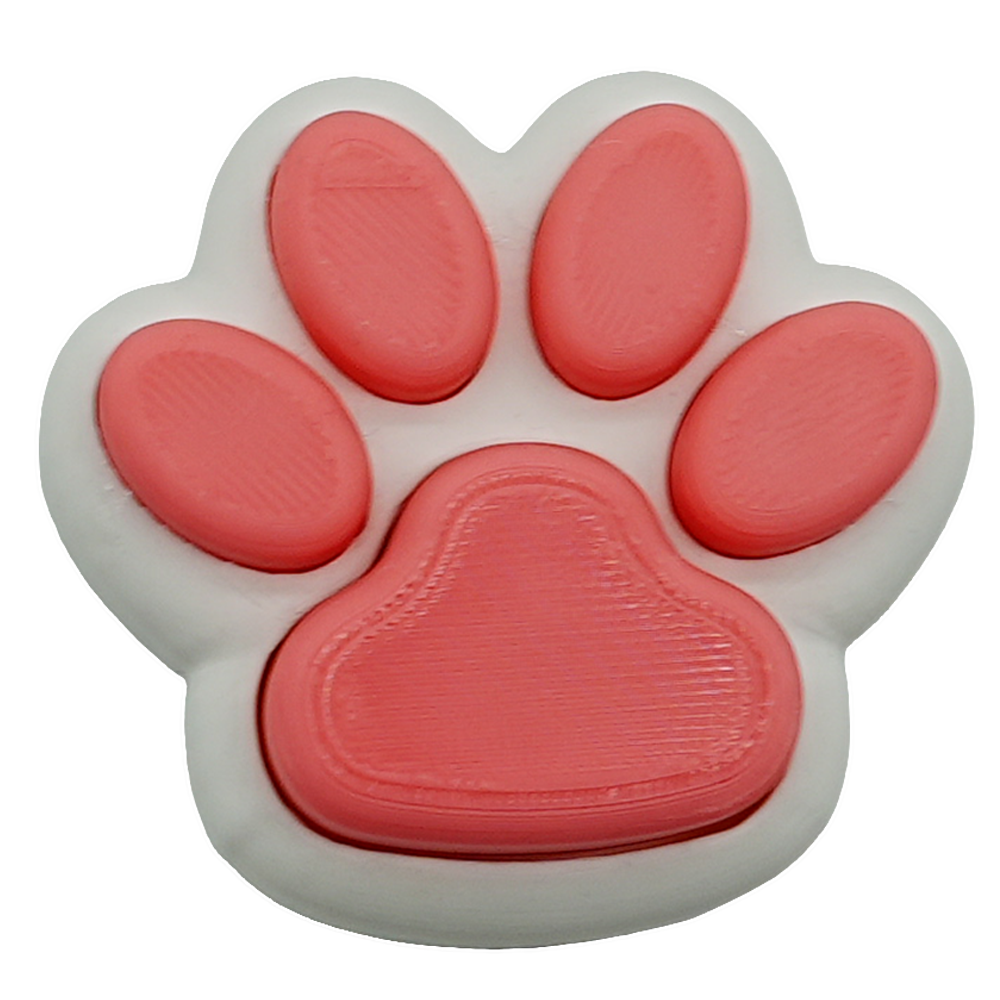 Fidget clicker kattenpoot roze wit plastic