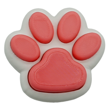 Fidget clicker kattenpoot roze wit plastic