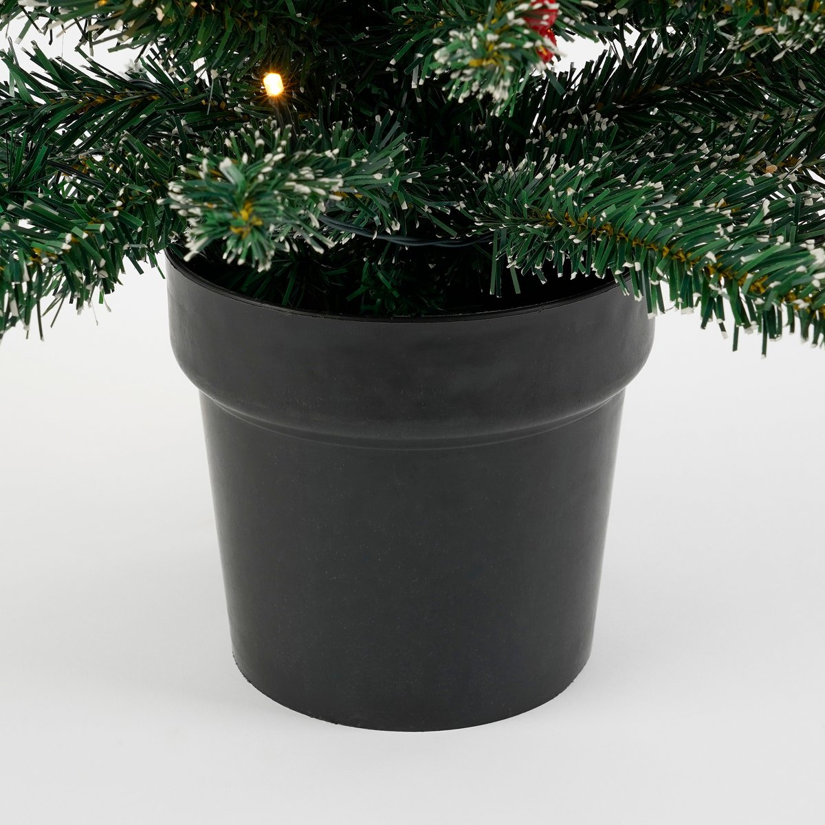 Creston Artificial Christmas Tree Pot With LED Lighting Green Frosted