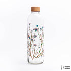 Glazen fles 1L blauw groen roze
