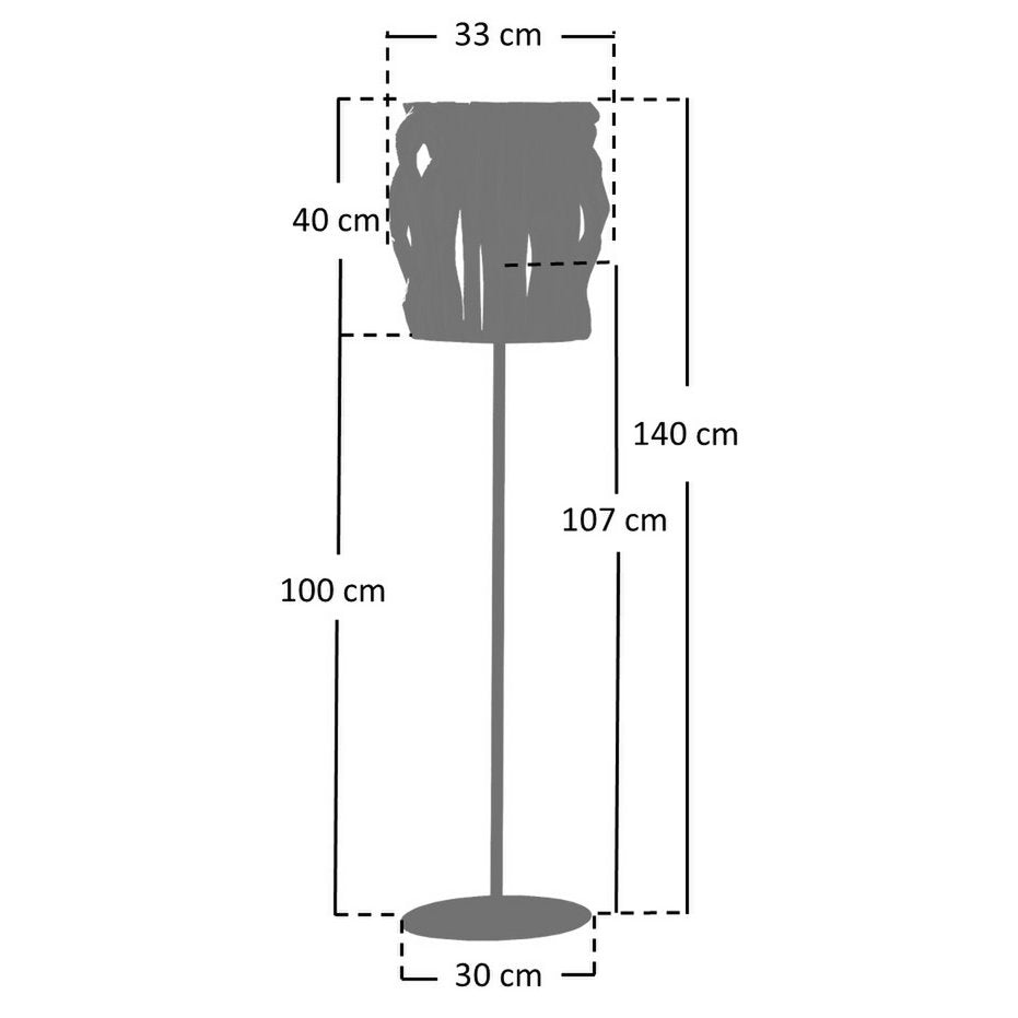 Vloerlamp drijfhout naturel zwart 140 cm