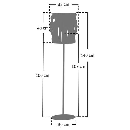 Vloerlamp drijfhout naturel zwart 140 cm