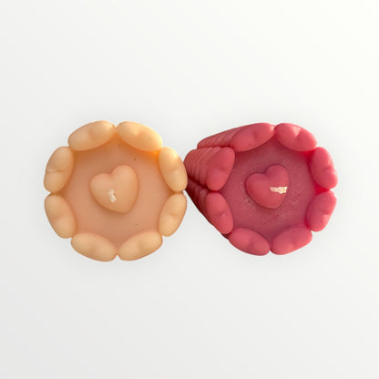 Hartpilaarkaars 13.9 cm beige roze paars geel
