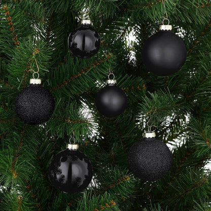 Kerstballen set 26 stuks glas zwart 5-7 cm