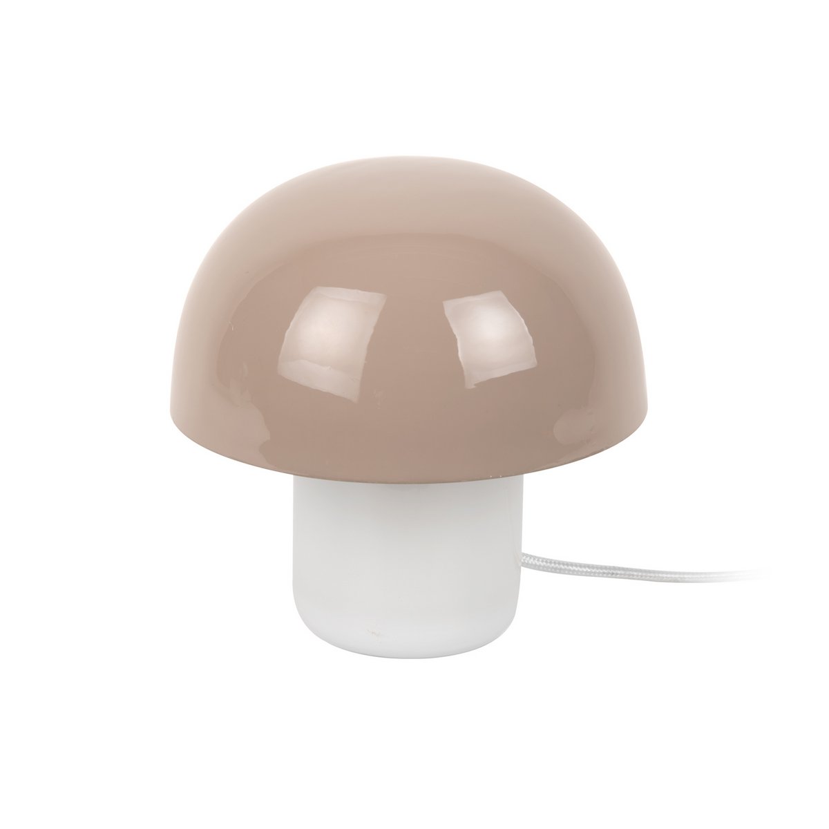 Tafellamp paddestoel 20 cm grijs metaal glas