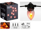 Vlamverlichting 10 lampen zwart IP44