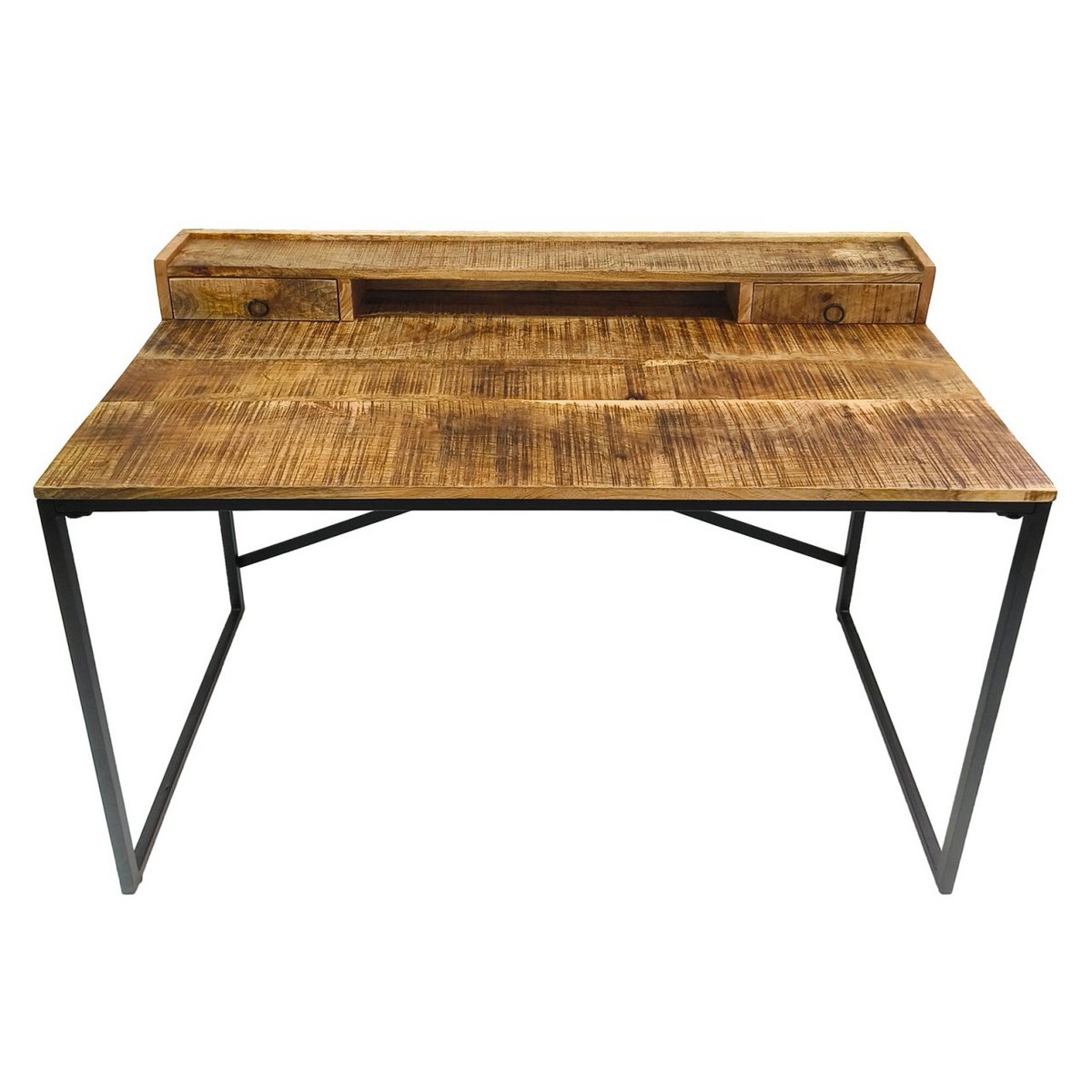 Bureau 120x77/88x55 cm mangohout zwart