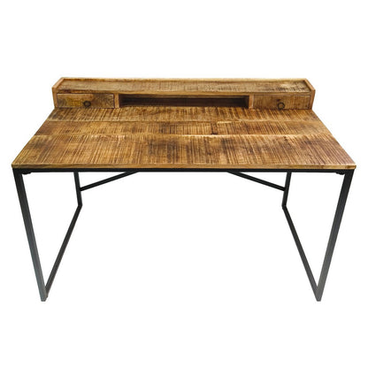 Bureau 120x77/88x55 cm mangohout zwart