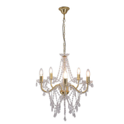 Kroonluchter Cecilia 52 cm goud metaal acryl E14