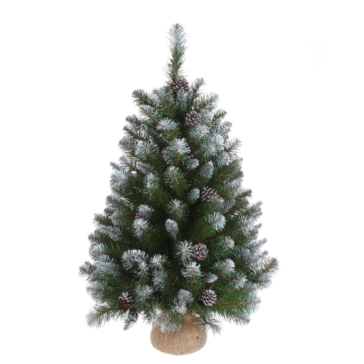 Kunstkerstboom 90 cm groen met witte topjes