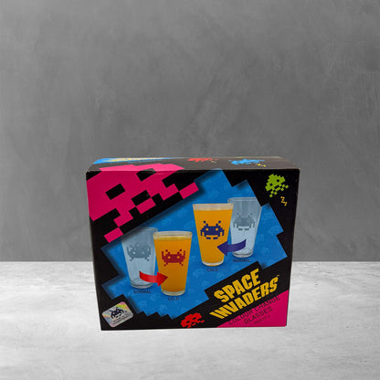 Space Invaders - color-changing glass set of 2