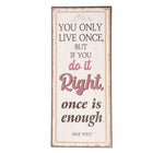 Tekstbord 13x30 cm metaal beige