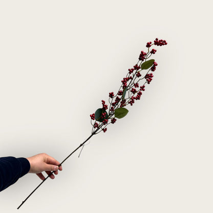 Kunstbloem Rode Vrucht 83 cm