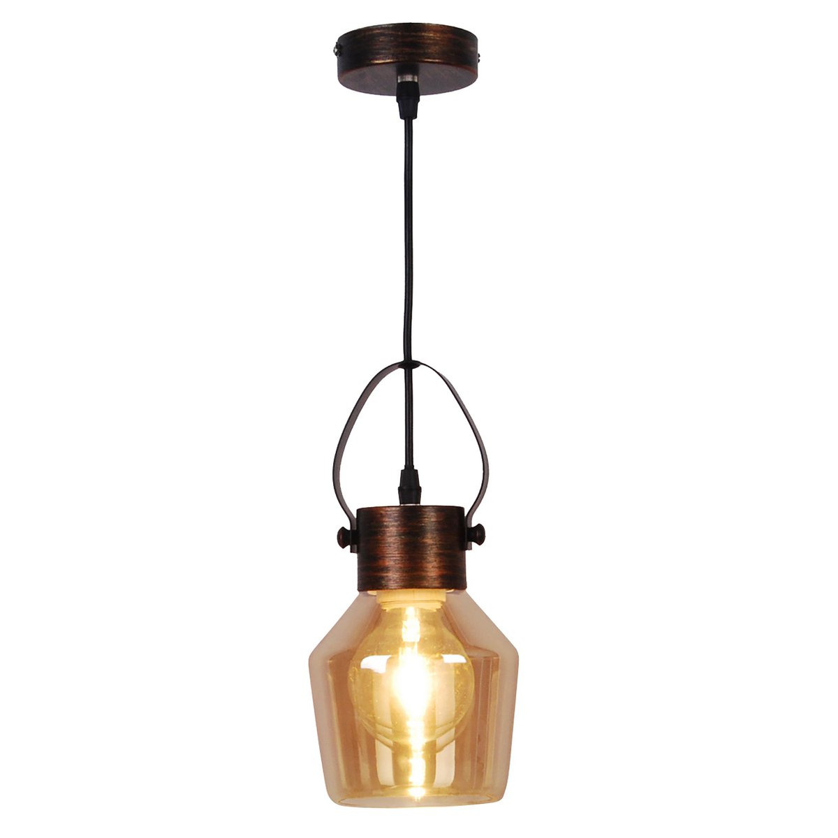 Hanglamp Alex 14 cm geel getint glas