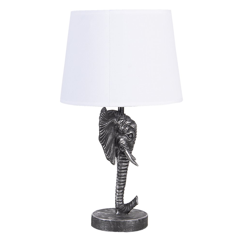 Tafellamp olifant 23x23x41 cm zwart wit