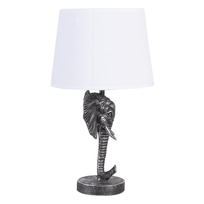 Tafellamp olifant 23x23x41 cm zwart wit
