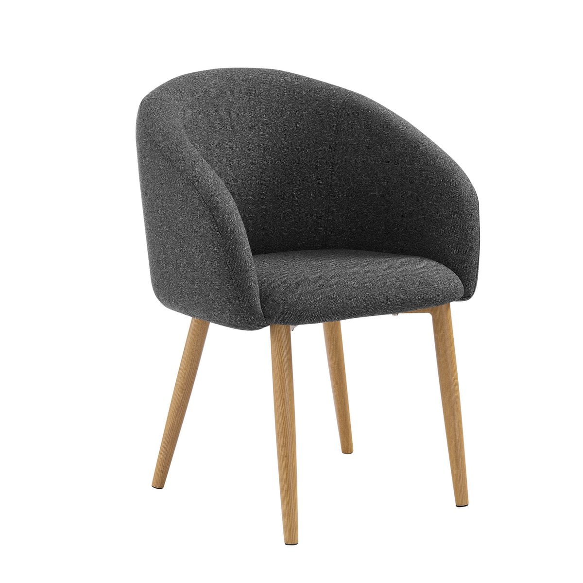 Armchair set of 2 structured fabric black