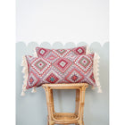 Decoratief kussen roze 60x30 cm fluweel