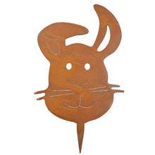 Decorative rust bunny "Mukki" to stick on tree trunk | Easter decoration for outdoors and indoors