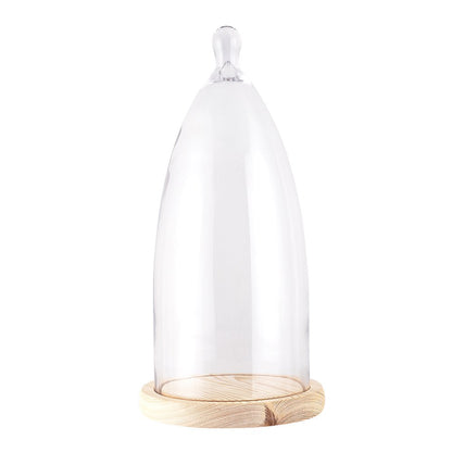 Glazen stolp 19x41 cm hout