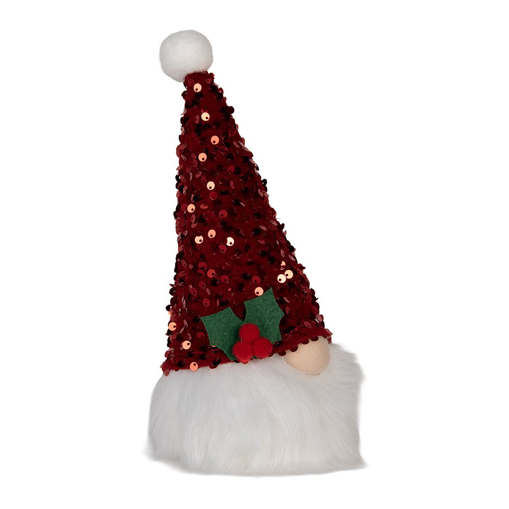 Kerstdecoratie kabouter LED 10x10x25 cm rood