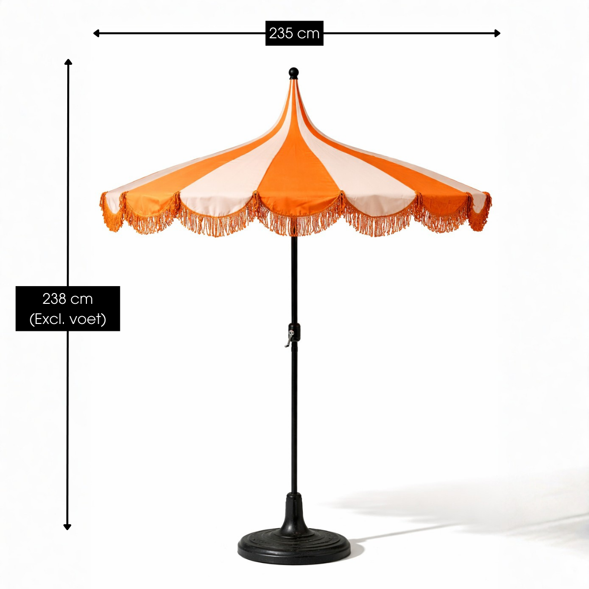 Parasol 235 cm oranje polyester