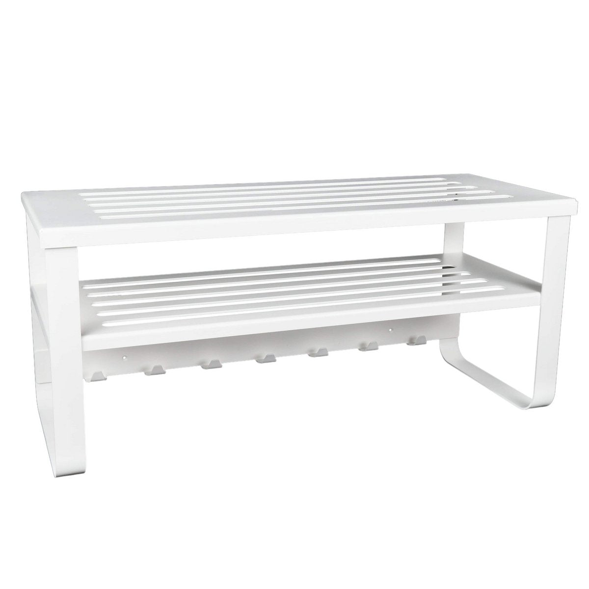 Gorillz Unify White Wall Coat Rack With Hat Shelf And 7 Hooks