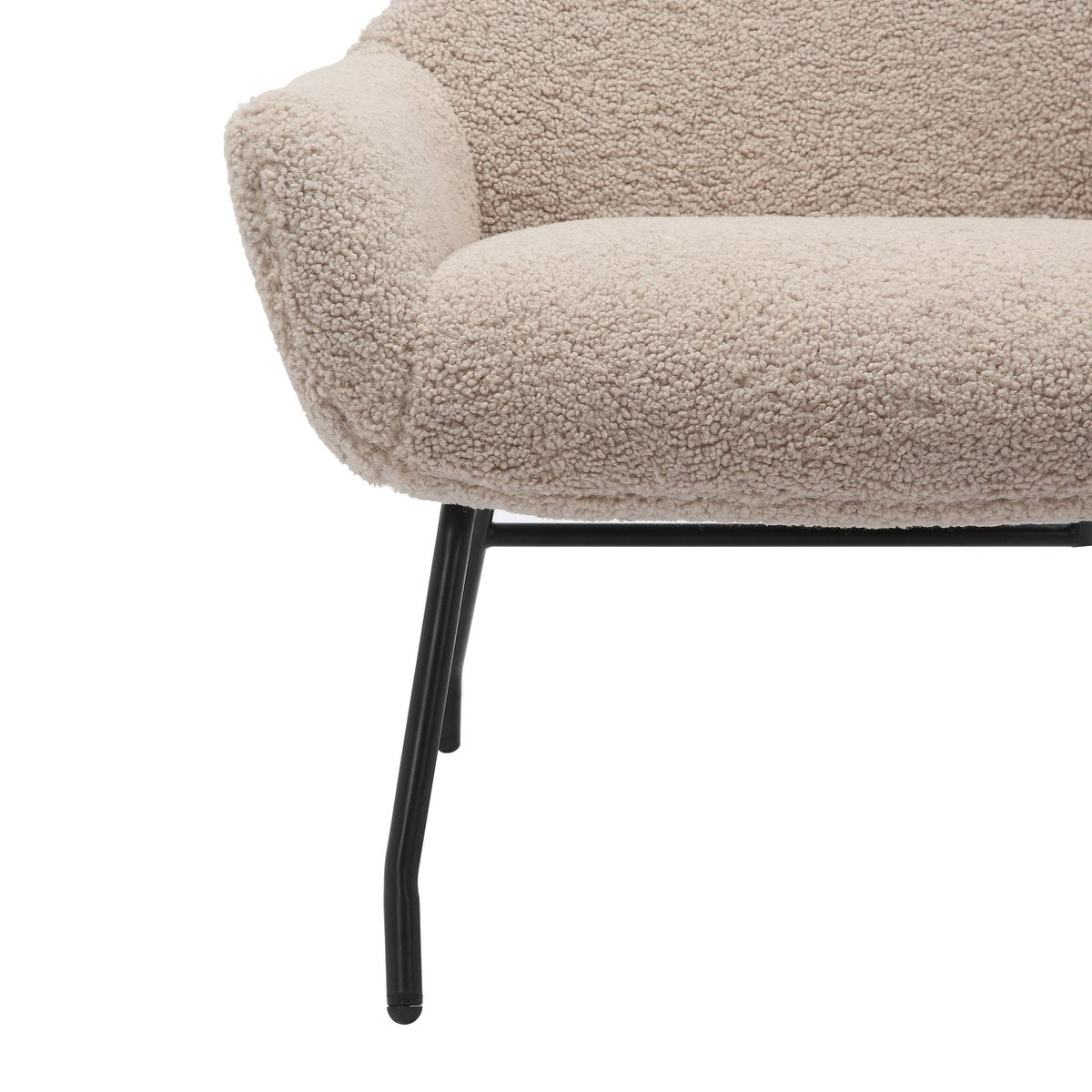 Fauteuil en kruk teddybont taupe