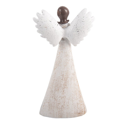 Kerstdecoratie Beeld Engel 12x6x24 cm Beige Kunststof