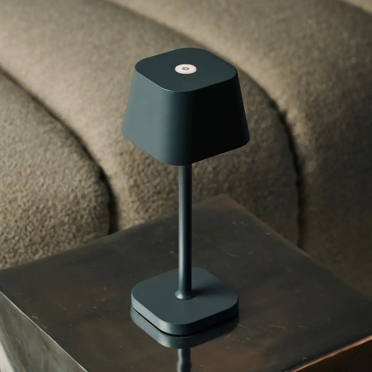 Tafellamp grijs Ø12x30 cm oplaadbaar dimbaar