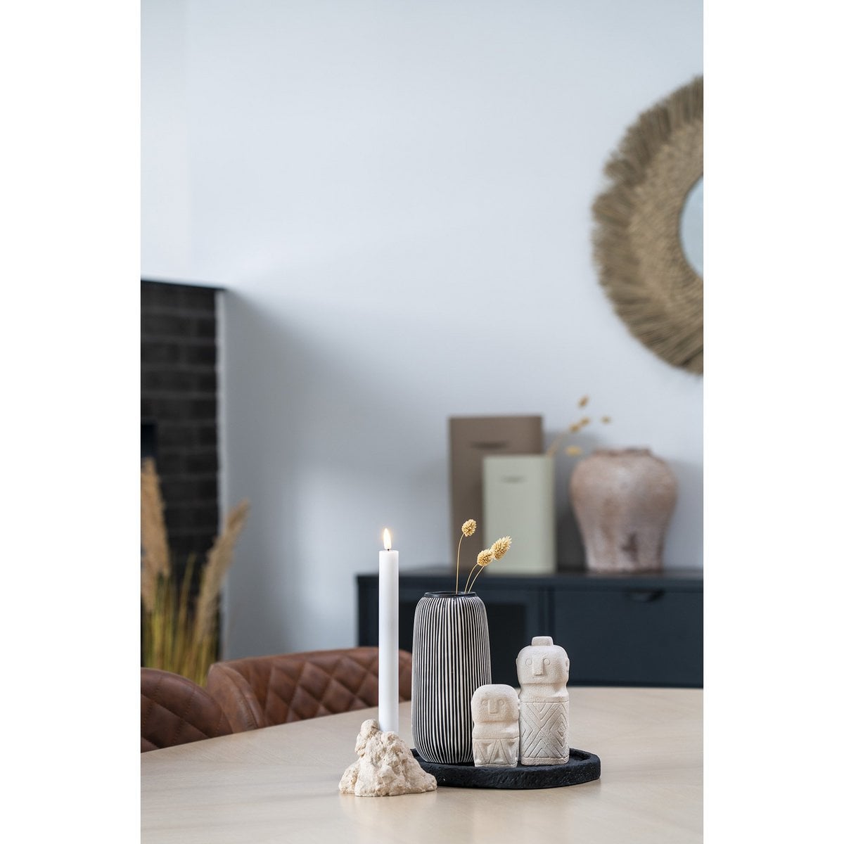 Dienblad cement 26,5x26x2 cm zwart