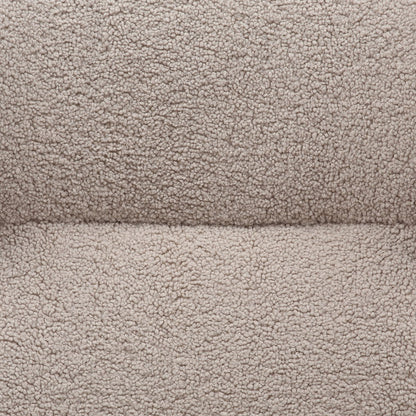 Fauteuil en kruk teddybont taupe