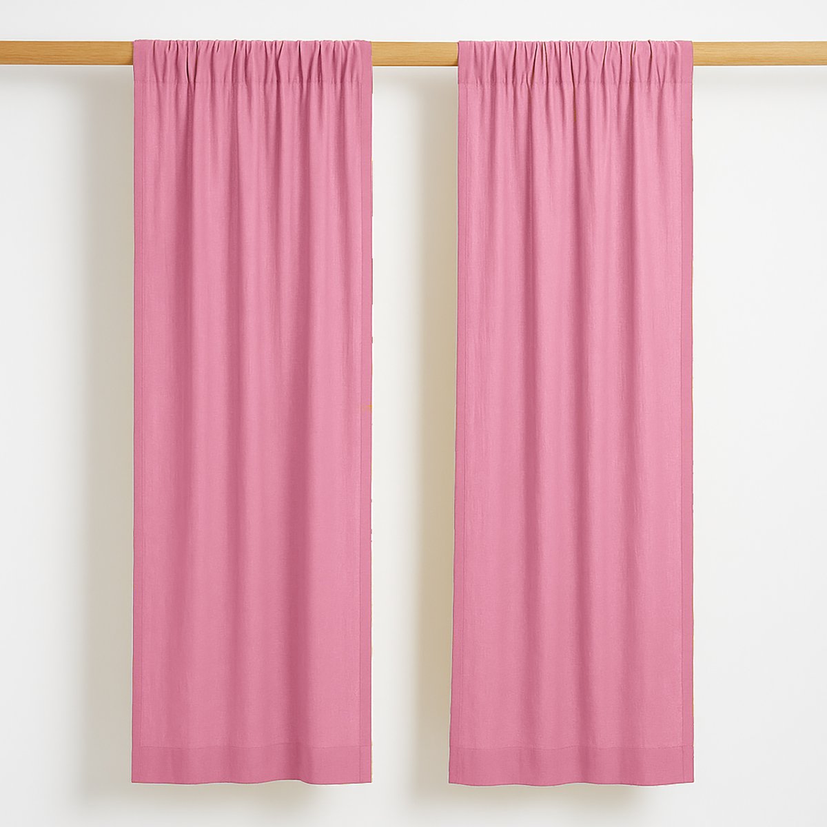 Gaasgordijnen roze 2x 65x260 cm organisch katoen