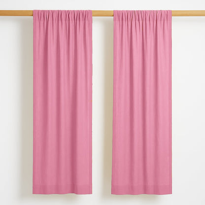 Gaasgordijnen roze 2x 65x260 cm organisch katoen
