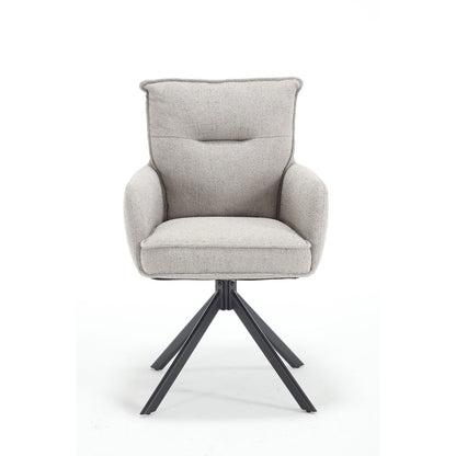 Fauteuil structuurstof grijs draaibaar
