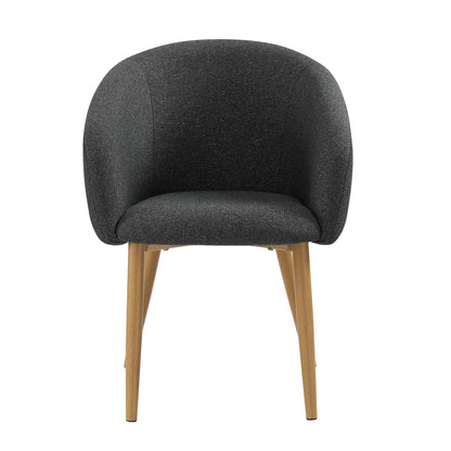 Armchair set of 2 structured fabric black