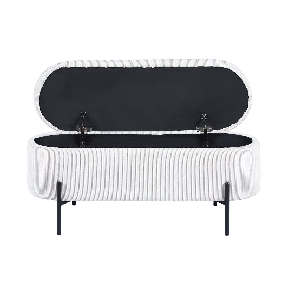Bedbank 110x40x44 cm beige met opbergruimte