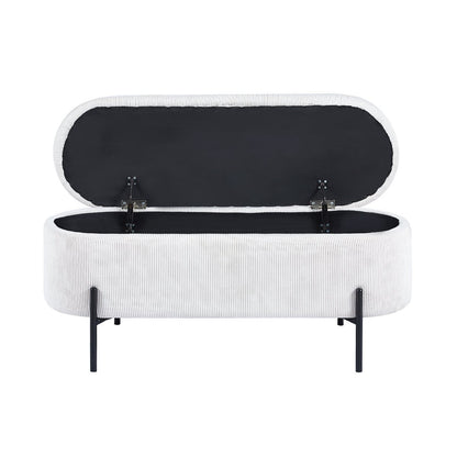 Bedbank 110x40x44 cm beige met opbergruimte