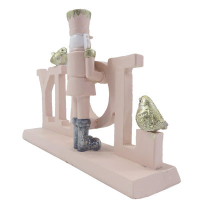 Notenkraker beeld 18 cm roze kunststof