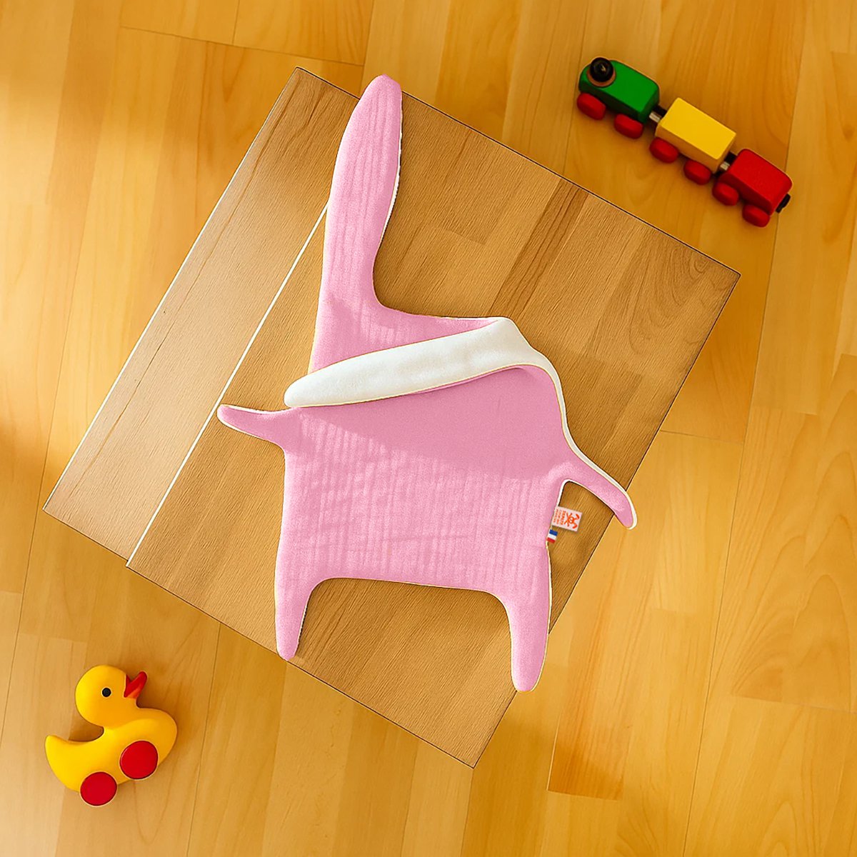 Pink organic cotton changing mat