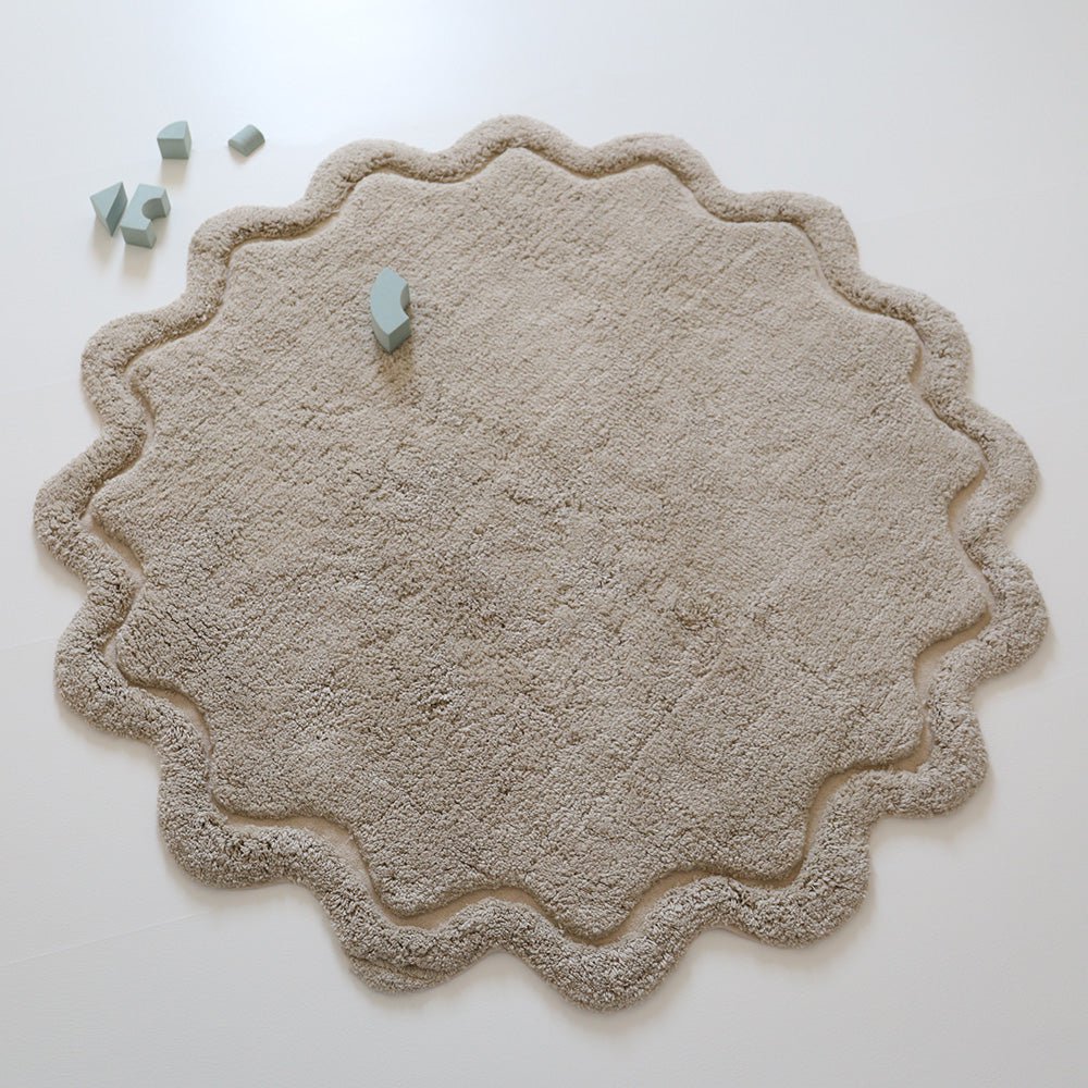 Kindervloerkleed rond 110 cm katoen wasbaar