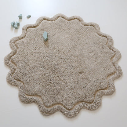 Kindervloerkleed rond 110 cm katoen wasbaar