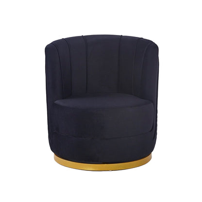 Black velvet swivel armchair