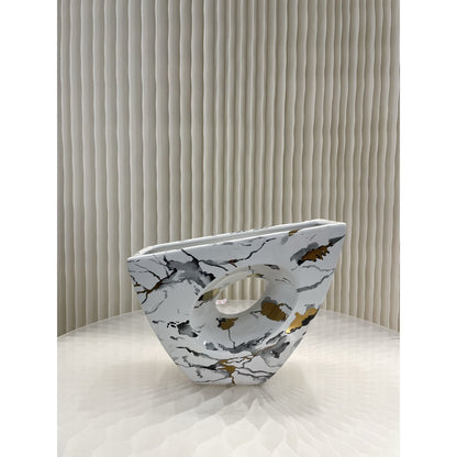 Vaas keramiek 23x19x10 cm goud