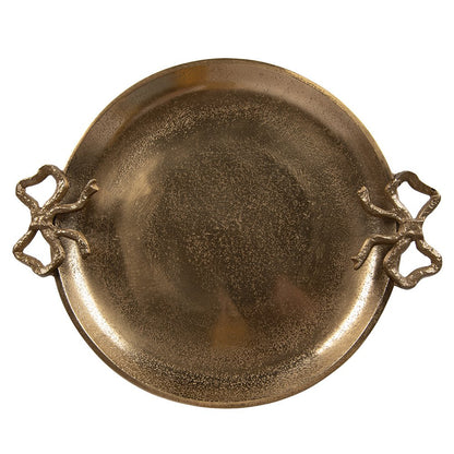 Decoratieschaal 37x31x3 cm goud aluminium
