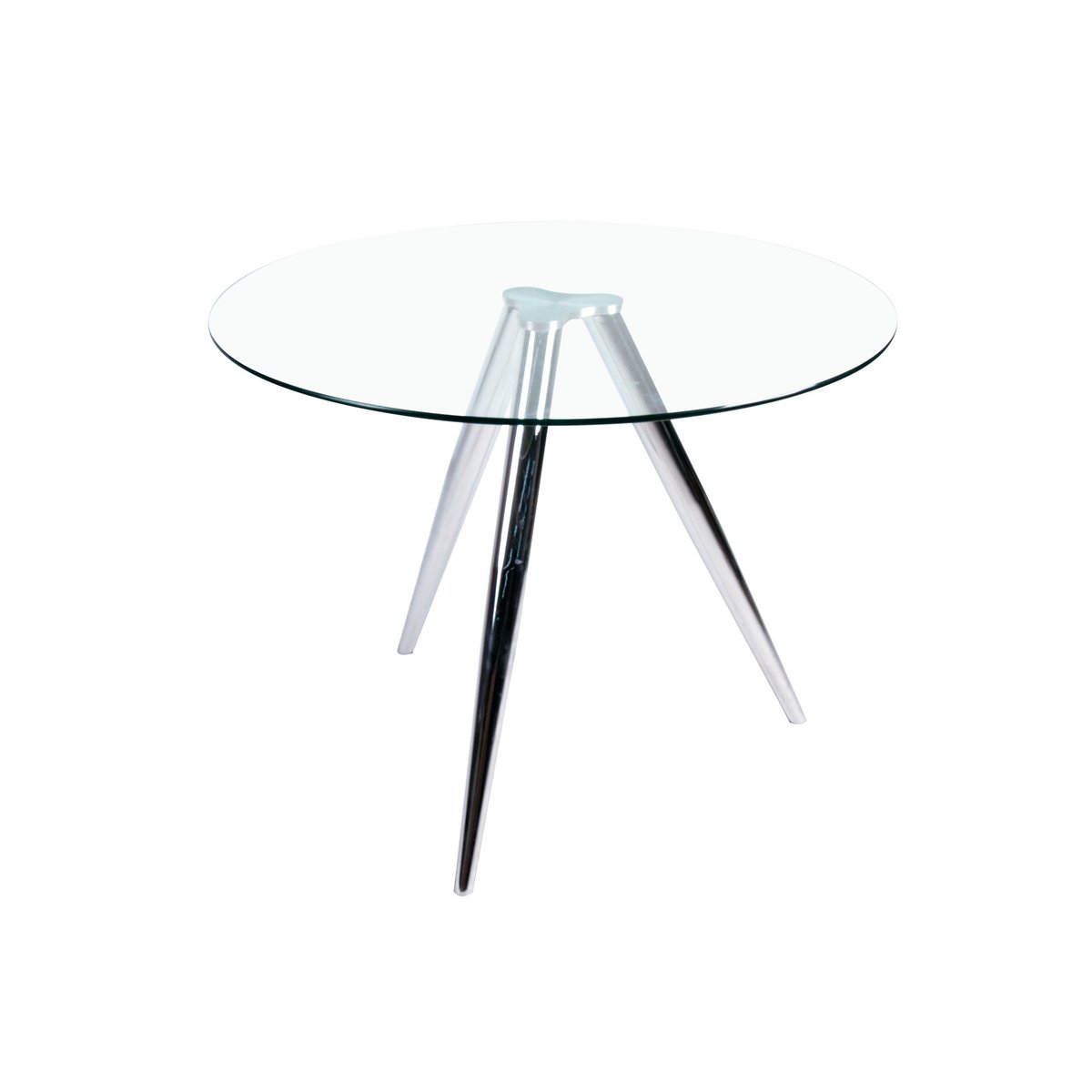 Eettafel rond glas Ø100 cm chroom