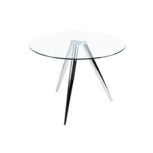 Eettafel rond glas Ø100 cm chroom