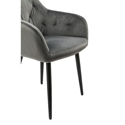 Fauteuil grijs fluweel
