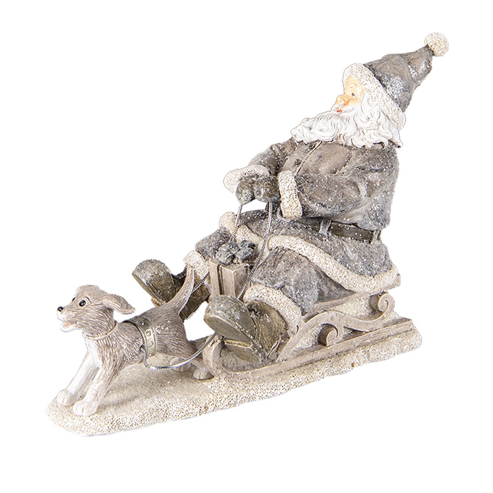 Kerstman beeld 24x8x16 cm grijs kunststof