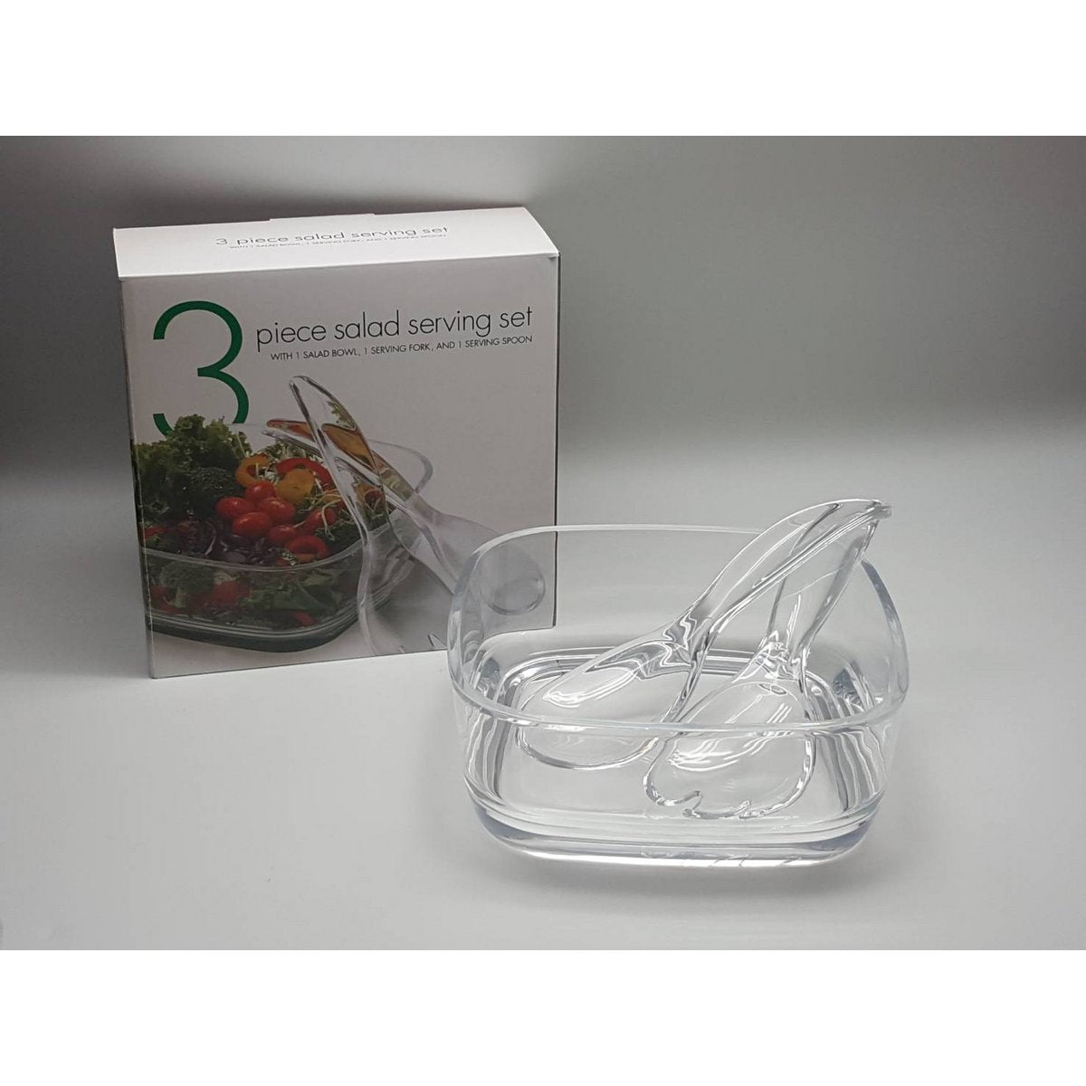Vierkante Kom Met Acryl Salade Bestek Set Voor Salades